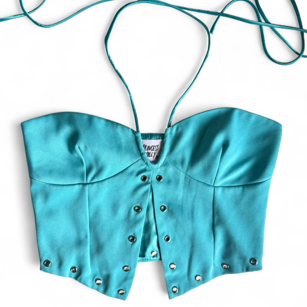 Princess Polly Blue Halter Top